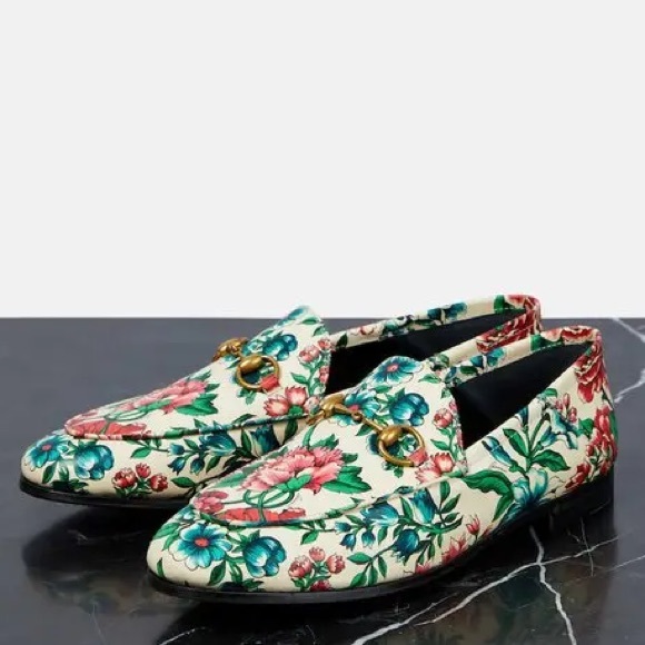 GUCCI Horsebit Printed Leather Loafers - Picture 4 of 11